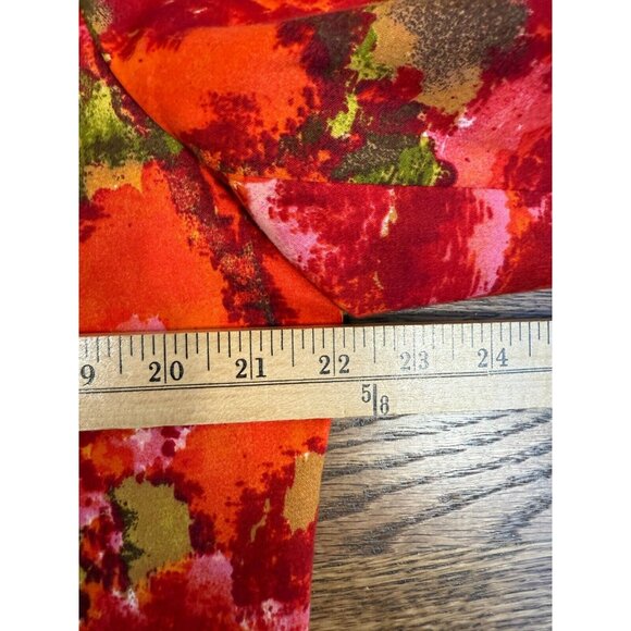 Chico's Womens Orange Red Watercolor Floral Button Jacket Size 3/XL Artsy Retro - Picture 11 of 13